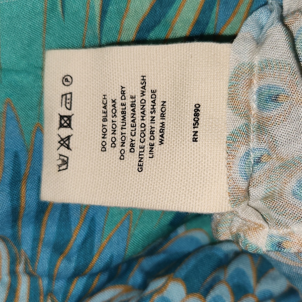 New spell designs cloud dancer off shoulder top S Small crop top peacock blue - Picture 8 of 8